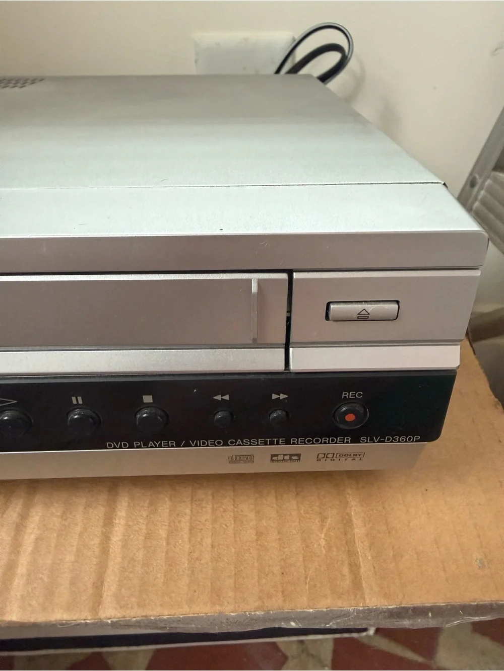 Sony DVD-VHS Player Combo in Silver and Black